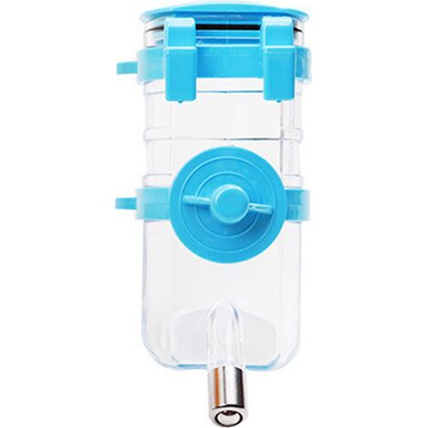 Bouteille d'eau suspendue pour animaux de compagnie, conception monobloc, automatique, en acier inoxydable, mangeoire pour chien, pour animaux de compagnie, chats, chiens, petits animaux, 350ml, bleu (1/5)