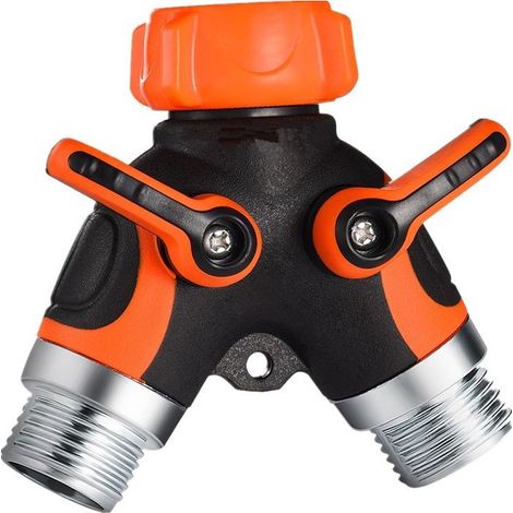 Y-Verbinder für Gartenschlauch, robuster Metallverbinder, Doppelausgang. (1/5)