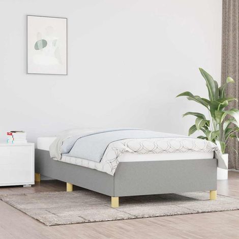 Estructura de cama sin colchón tela gris claro 90x190 cm (1/5)