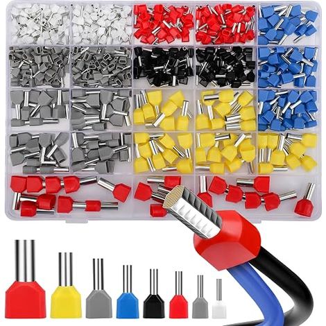 embouts de câble jumelés, 0,5 mm² à 10 mm² Manchons Isolés, Connecteurs de Câble, Assortiment d'embouts de câble pour connexion de fil (1/5)