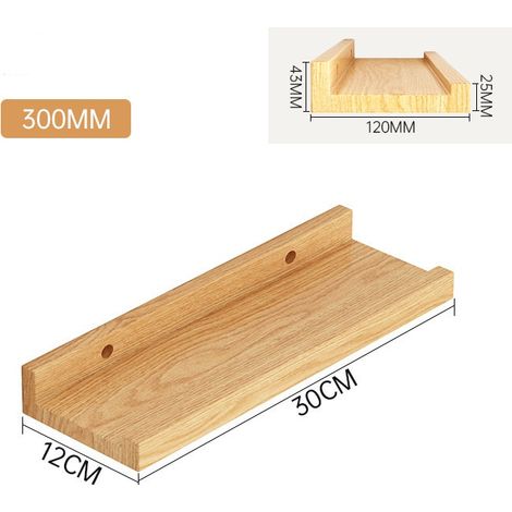 Étagère Murale Bois 30 × 12 × 4.3 cm Etagères Flottantes Form de U avec Bord de Protection (1/3)