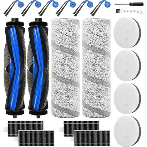 20 Accessoires pour ECOVACS X11 OMNICYCLONE Aspirateur Robot Laveur, 6 Brosses latérales, 4 Filtres, 4 Coton filtrant, 2 Rouleaux de Nettoyage, 2 Brosse Principale, 1Brosse de Nettoyage (1/5)