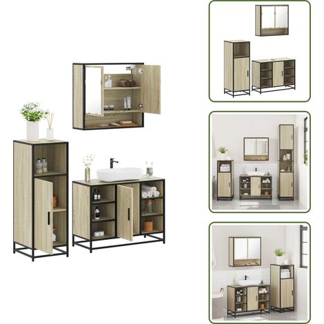 vidaXL Ensemble de meubles de salle de bain 3 pcs chêne sonoma