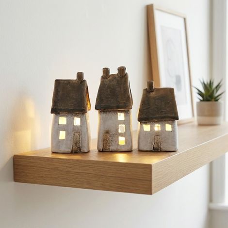 Set Of 3 Light Up Speckled Houses (1/2)