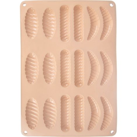 Beige Silikon-Praline-Keksform, Backblech 33 cm