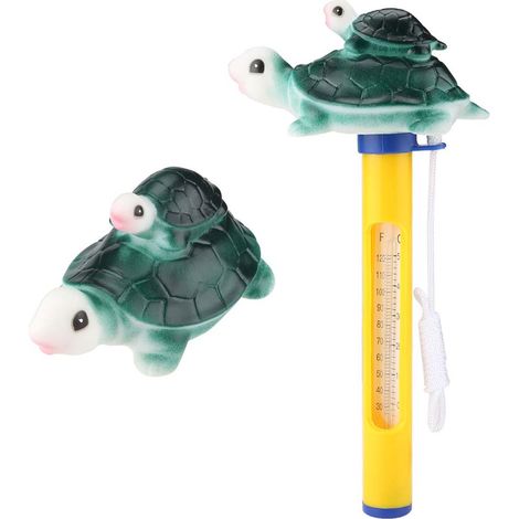 Thermomètre flottant pour piscine, avec ficelle, idéal pour piscine, bain, spa, jacuzzi, aquarium et bassin (Tortue) (1/5)