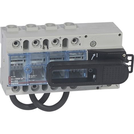 Interrupteur sectionneur modulaire rotatif courant continu 1000V pour application photovoltaïque 32A 9 modules (414281)