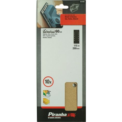 Fogli corindone mm 115x280 pezzi 10 black and decker x31040-xj grana 60 (1/2)