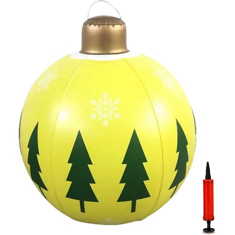 Décorations de Noël gonflables 24 pouces boules extérieures pour jardin, ornements gonflables de jardin pour cour (1/5)