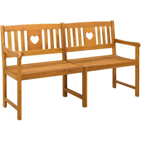 Banc d'extérieur naturel, 150 x 55,5 x 90 cm, bois d'acacia massif. (1/5)