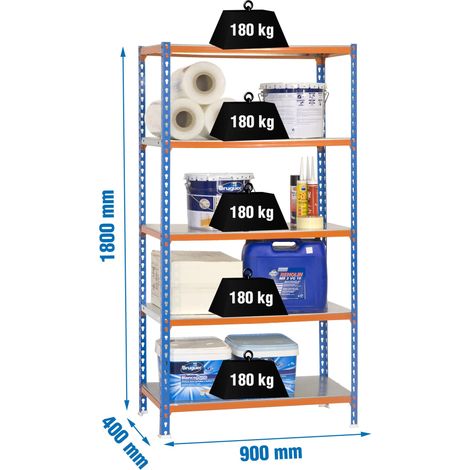 Simonrack Simonclick 5/400 Metallregal Blau und Orange