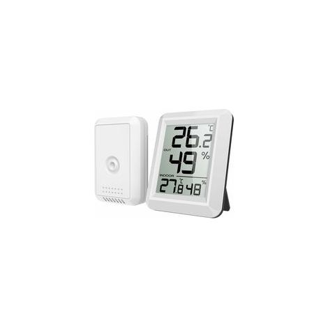 Thermomètre hygromètre intérieur/extérieur connecté, grand écran LCD, commutateur ℃/℉ – (1/5)
