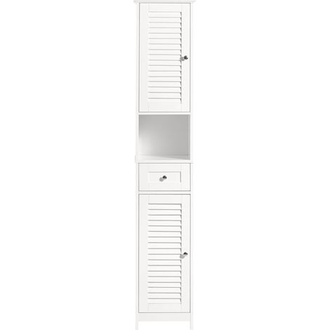 SoBuy Mobiletto Bagno Colonna Bagno Cassettiera Bagno Bianco Con Cassetti Bianco FRG236-W