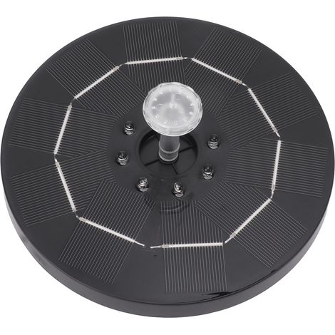 Fontaine solaire ronde avec éclairage LED, bain d'oiseaux flottant, tête de 120 cm, batterie 3000 mAh (1/5)