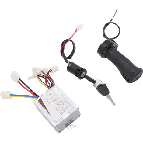 Contrôleur de vitesse pour moteur à balais 36 V 500 W avec poignée d'accélérateur et verrouillage de porte électrique pour scooter, tricycle et vélo électrique (1/5)