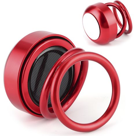 Rotierender Solar-Auto-Lufterfrischer – Doppelter roter Ring – Aromatherapie-Luftreiniger