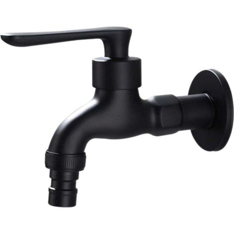Robinet de machine à laver de style vintage, robinet de lavabo de salle de bain antirouille, multifonction, bronze noir