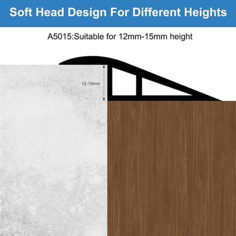 400cm7cm Barre de Seuil de Rattrapage de Niveau, Barre de Seuil en PVC pour des Hauteurs de 12 à 15mm, pour Tapis, Sols, Seuils (1/5)