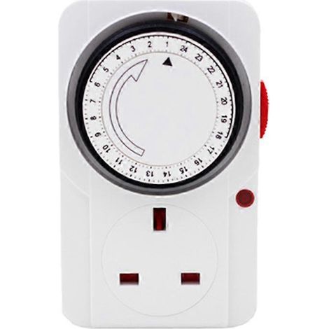 Programmierbare 3-polige Steckdose mit integriertem Timer - Zeitschaltuhr-Set für Elektrogeräte, Tagesprogrammierung, kompatibel mit französischen Steckdosen, elektronischer Timer. (1/5)