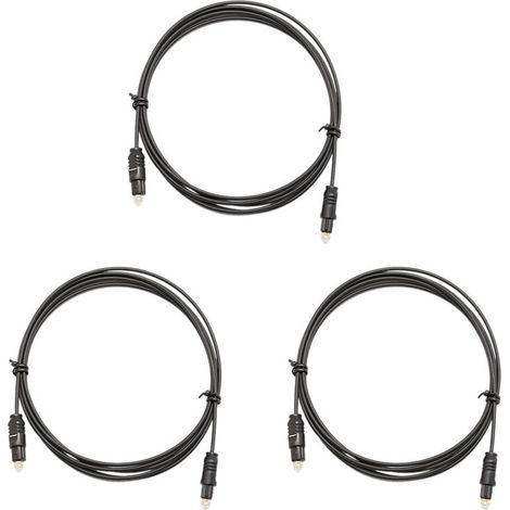 Adatto per tre cavi audio ottici digitali lunghi 3 metri, cavi SPDIF OD2.2 TOSLINK placcati in oro, per il collegamento di DVD e CD. (1/5)