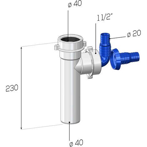 SCELTO DA DESIVERO RACCORDO A T A 90° IN PP C/ATTACCO LAV.DN 40 CM 23 codice prod: DSV20686