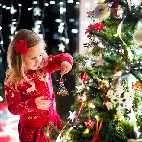Sapin de Noël en bois pour chien, décoration suspendue (sachet, 1 ornement, modèle 1) (1/4)