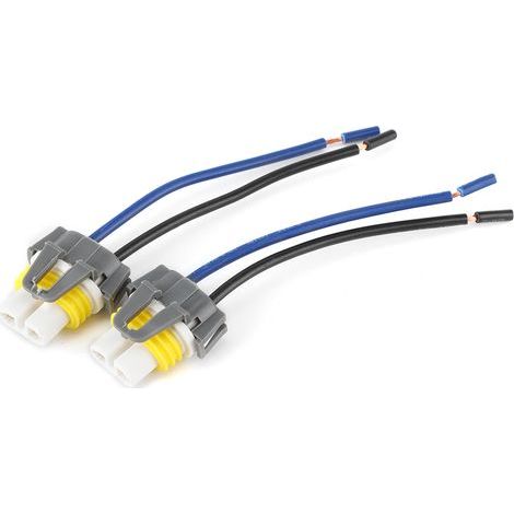 Lot de 2 connecteurs de prise de faisceau de câbles adaptateur femelle H11/H8 pour phare antibrouillard (1/4)