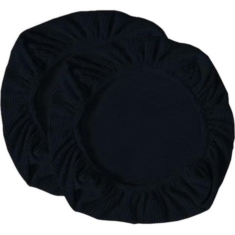 Housses de chaise de bureau - Noires - Conviennent aux chaises de bureau, pivotantes et fauteuils - Lot de 2 - Housses élastiques - Anti-poussière - 48 cm (1/5)