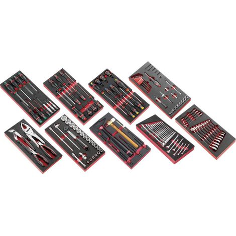 Facom – Coffret multi-outils 138 pièces – Doublure en mousse pour rangement sécurisé – Outils adaptés à l'automobile – Garantie 2 ans
