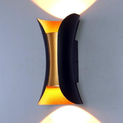 Wandleuchte, Ober- und Unterlicht-Wandleuchte, Schwarz und Gold, 3000K 10W (1/5)