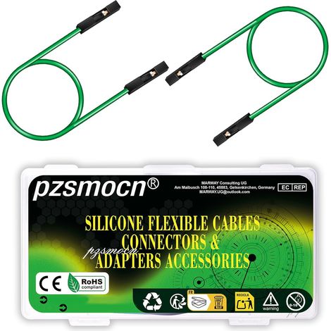 Silicone Câble 40Ensembles/120Pièces pour Dupont 2.54mm 1 Broche Flexibles Noir Terminal, Platine En-tête Mâle, Cavalier Adaptateur Kit, Fils Soudure Prise Femelle, Connecteur Fil Boîtier (1/5)