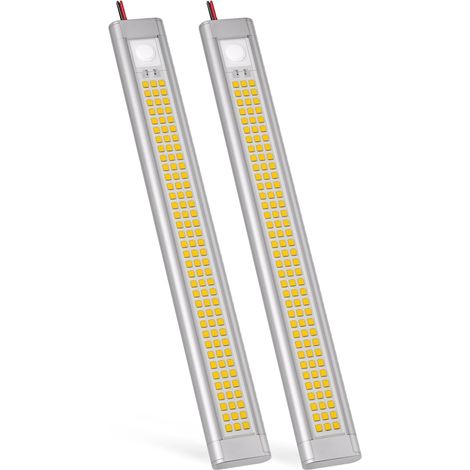 12V LED Lampe pour Camping-Car – Lampes 12 Volt pour de Camping, Éclairage 12V 4000K pour Voiture, Van, Caravane, Bateau (Pack de 2, Argent) (1/5)
