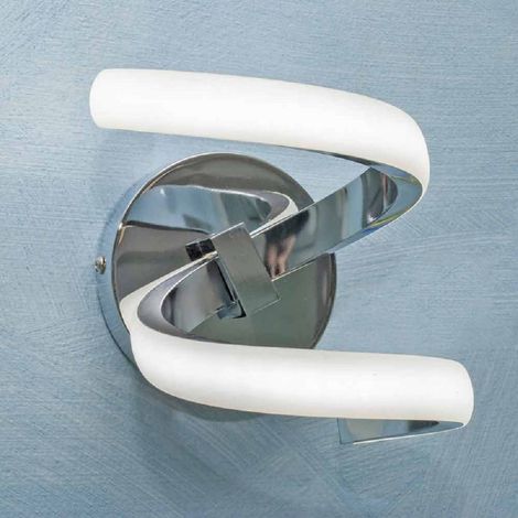 Trade Shop - STILISIERTE WANDLAMPE 9 W SPIRAL SILBER DREI LICHTFARBEN E58-A3C - (1/5)