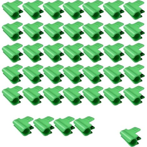 Lot de 40 clips pour serre de jardin, clips pour tube d'ombrage, filet de jardin, accessoires pour toile d'ombrage (11 mm) (1/4)