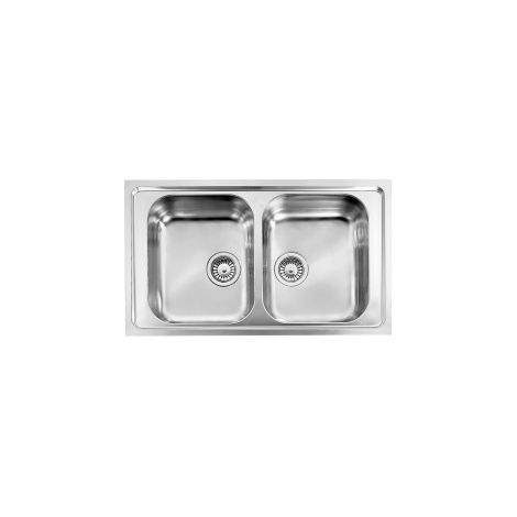 CM 011224XCSSP Zenith 210 Lavello ad incasso 2 vasche Acciaio inox satinato 86 x 50 cm colore Acciaio inox (1/5)
