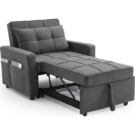 Sofa Cama 1 Plaza Pabs 90cm, Gris