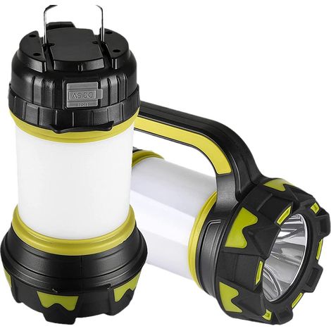 2er-Pack wiederaufladbare Campinglaterne, tragbare Taschenlampe mit 6 Beleuchtungsmodi, 3000-mAh-Powerbank, Hurricane-Campingleuchten