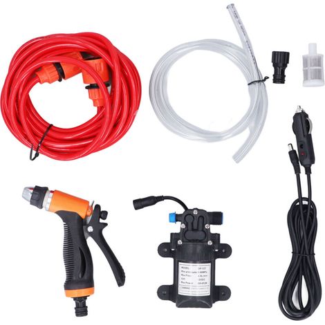 12V Portable High Pressure Washer, 160 PSI Electric Pump with 2 Hoses for Cars (1/5)