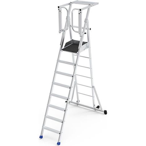 Scaletta pieghevole cancelletto saloon 8 gradini - Altezza max di lavoro 4.00m - PIRL8RM-PS