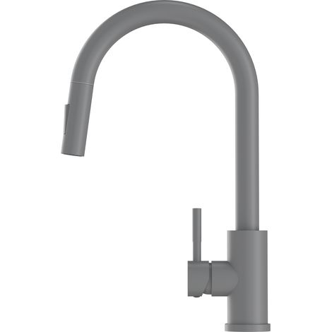 Mitigeur de cuisine Granitan Loseto gris avec douchette extractible - 2 jets - Hauteur 39 cm (1/5)