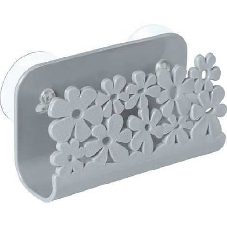 Küchen-/Badezimmer-Spülbecken-Organizer, Abtropfgestell mit Saugnäpfen, Schwammhalter für die Küchenspüle, Aufbewahrungskorb, verstellbarer Wasserhahnhalter (1/5)