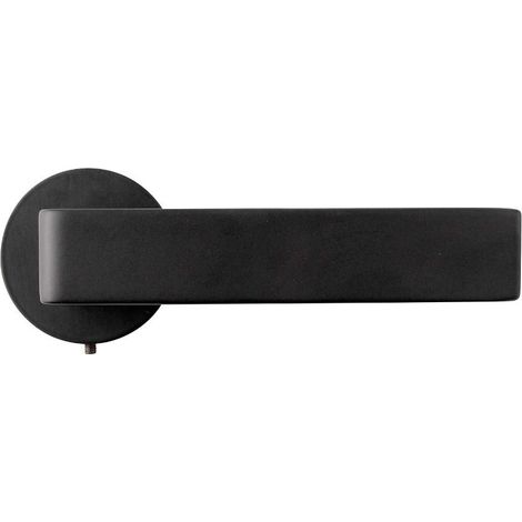 Maniglia rotonda con rosetta Ø50mm in alluminio nero opaco (inclusa ferramenta) (1/5)