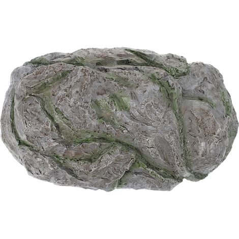 Cache-clés Extérieur Imitation Pierre Grise Mousse, Coffre Résistant aux Intempéries pour Rangement Sécurisé des Clés de Jardin et Terrasse, Boîte Dissimulée Décorative