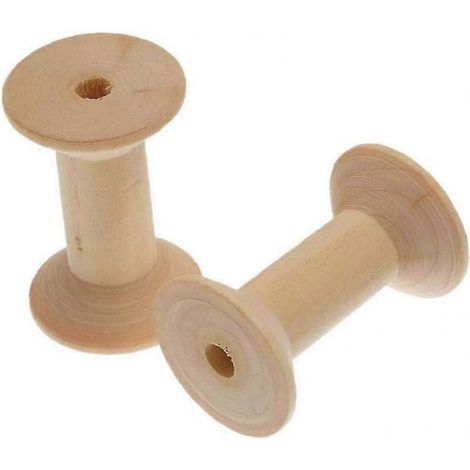 Bobines de fil en bois vides pour machine à coudre, fil de couleur naturelle, accessoires de couture (10 pièces) (1/5)