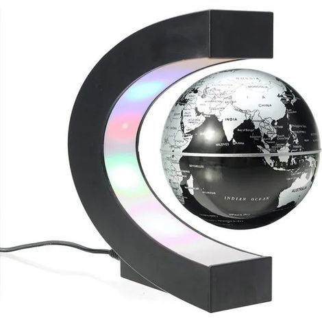 Globe Terrestre - Créatif - Noir - Lumineux - Flottant - Magnétique (1/4)