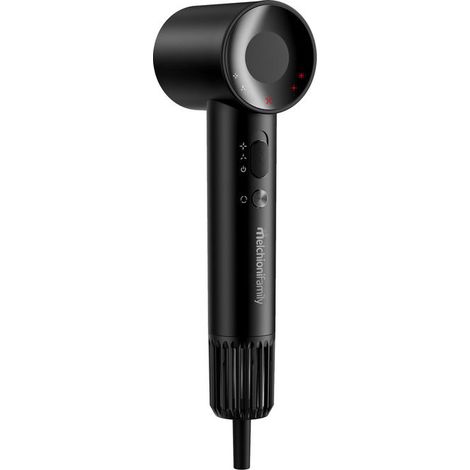 Melchioni Family 118030025 Crystal Style Asciugacapelli 1400W Motore BLDC 2 velocita' 4 temperature Concentratore colore Nero