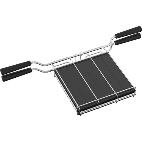 Grille pour Grille-Pain et Accessoires Croque-Monsieurs, Support à Toast, Ouverture à 180 Degrés, Acier Inoxydable, NTSSJ1, Passe au Lave-Vaisselle, Noir (1/5)