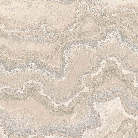 Grafik Tapete Profhome 396596 heißgeprägte Vliestapete strukturiert in Marmoroptik und Metallic Effekt beige creme-weiß silber 5,33 m2