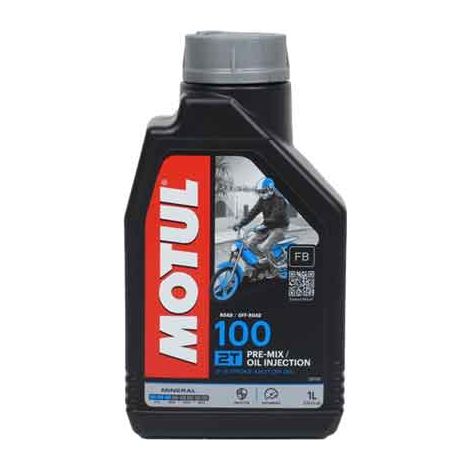 LUBRIFICANTE MOTO '100' 2 TEMPI MOTUL 1 lt