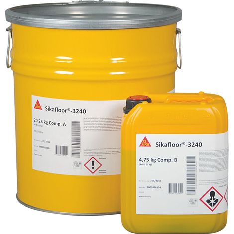 Sikafloor®-3240 - Pavimento autonivelante de poliuretano duro-elástico - 25 kg - Juego A+B - Gris guijarro RAL 7032